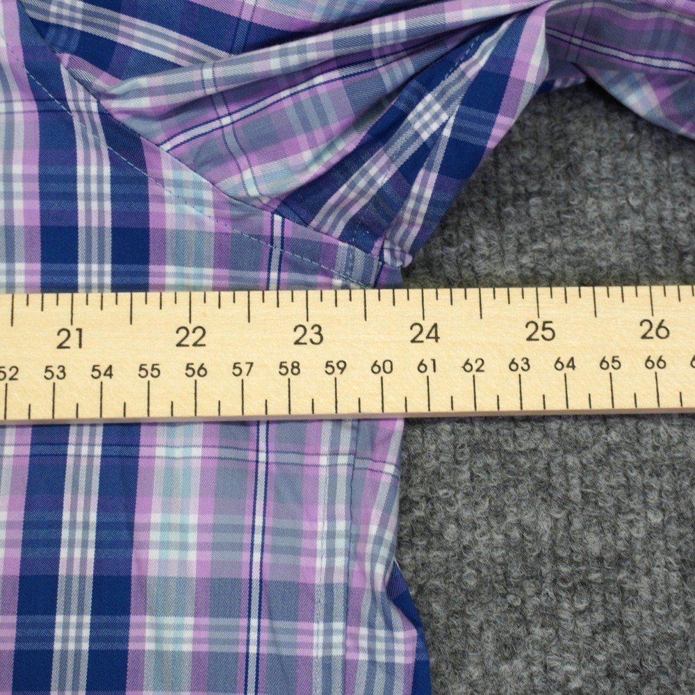Vineyard Vines OTG Button Down Shirt Mens Large Purple Plaid Performance Brrr - Picture 6 of 11